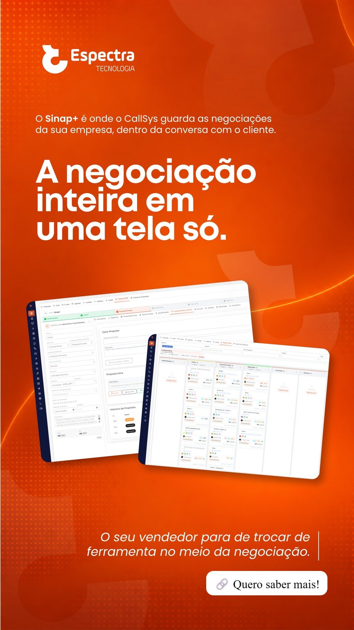 Story da Espectra: a negociação inteira em uma tela só, no Sinap+